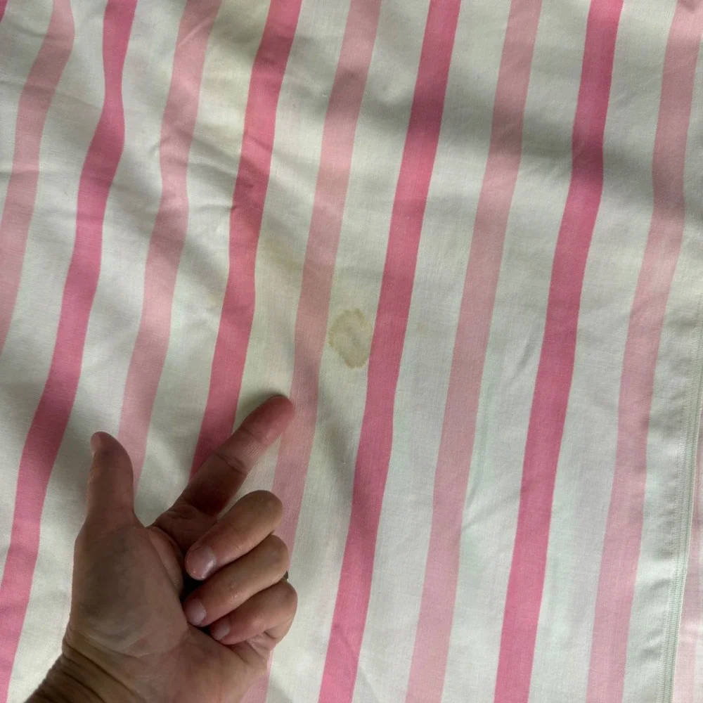 Vintage Cannon Royal Family Featherlite Pink Striped Full Flat Sheet Made in USA